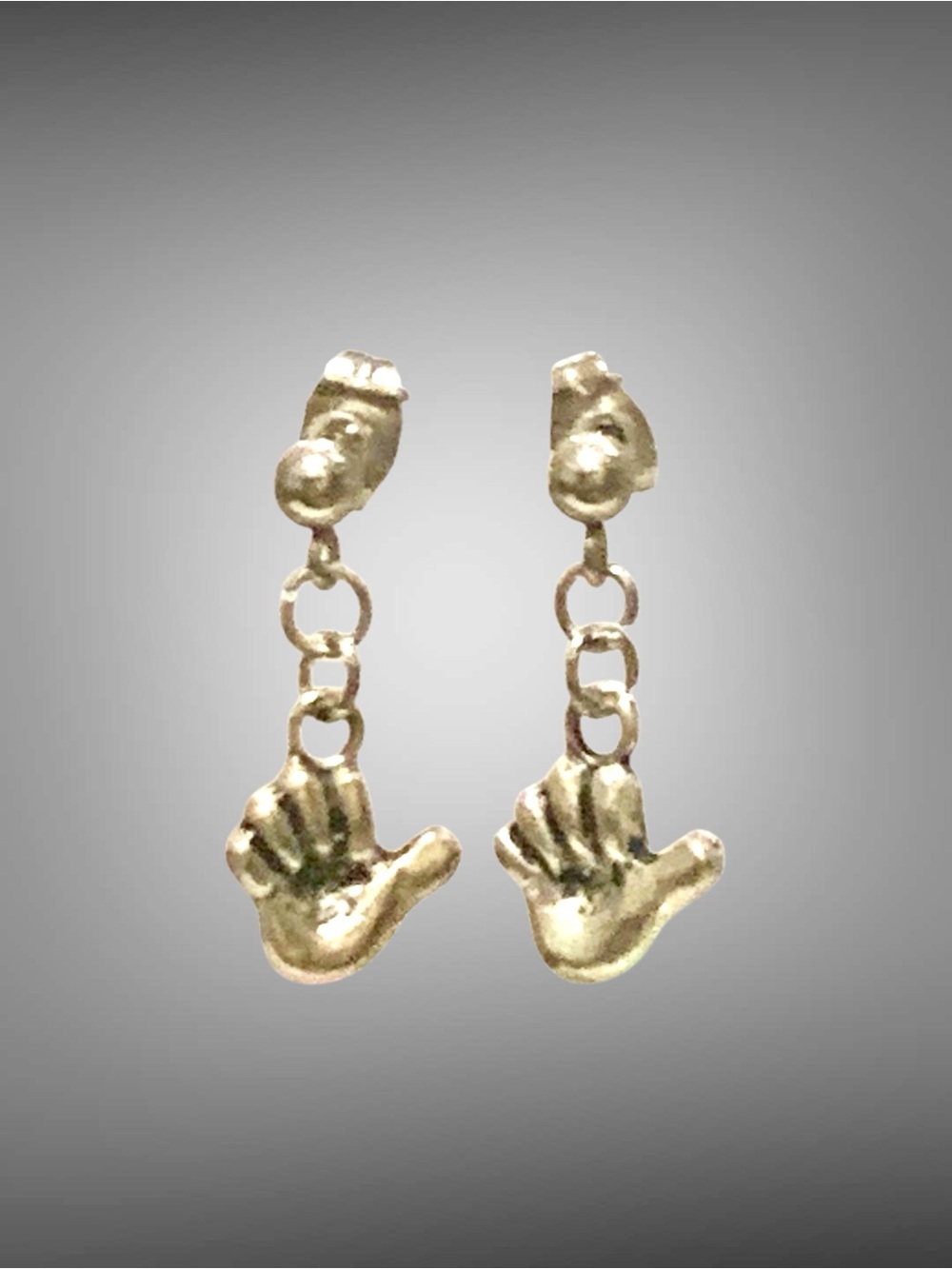 Silver Hand Charm Dangle Earrings - Women Jewelry